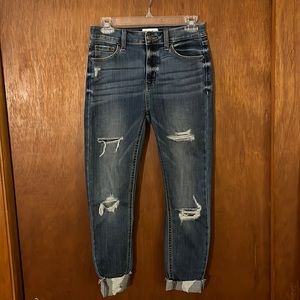 Distressed denim jeans - size 27